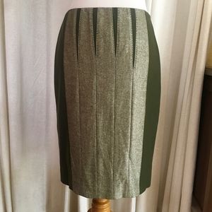 Per Se Career Skirt Green Tweed NWT Size 4